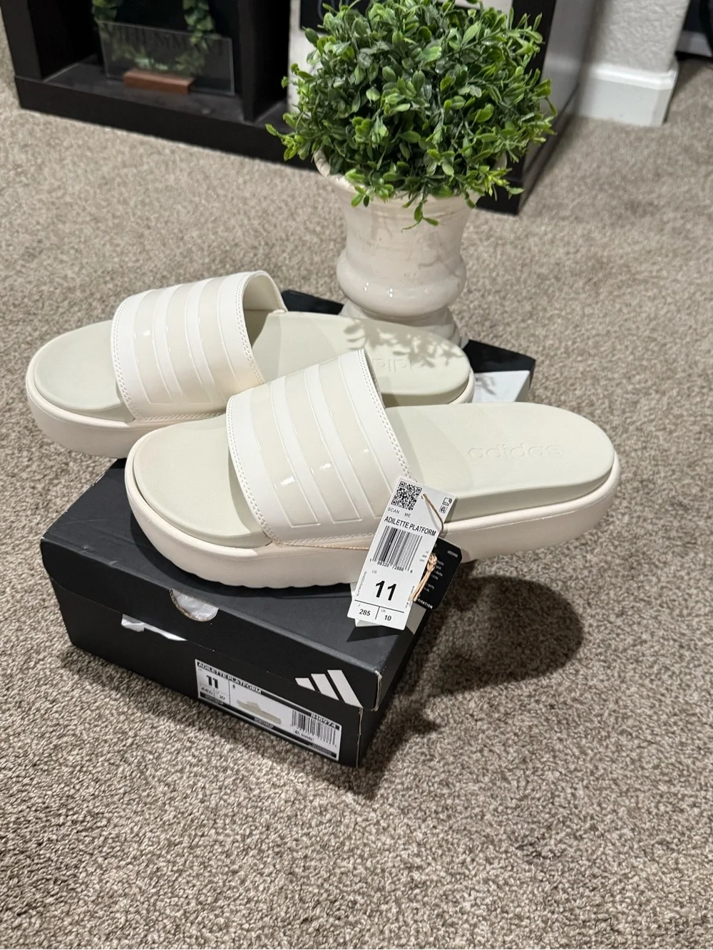 adidas Adilette Platform Slide Sandals in
